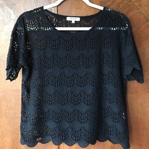 Madewell lace scallop top